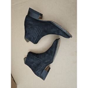 Semental Rancho Mens Black Western Chelsea Boots Leather Rodeo Square Toe 27.5 9